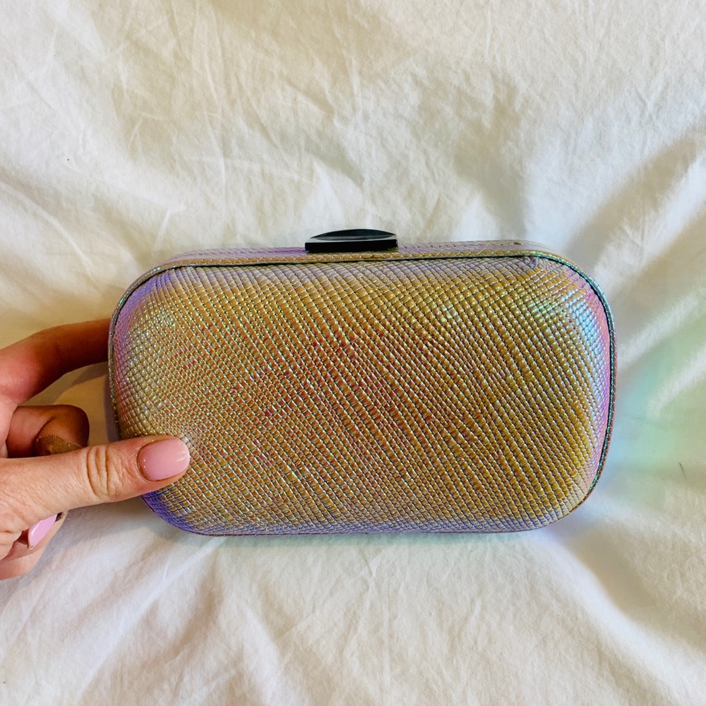 Loeffler Randall Iridescent Textured Clutch
